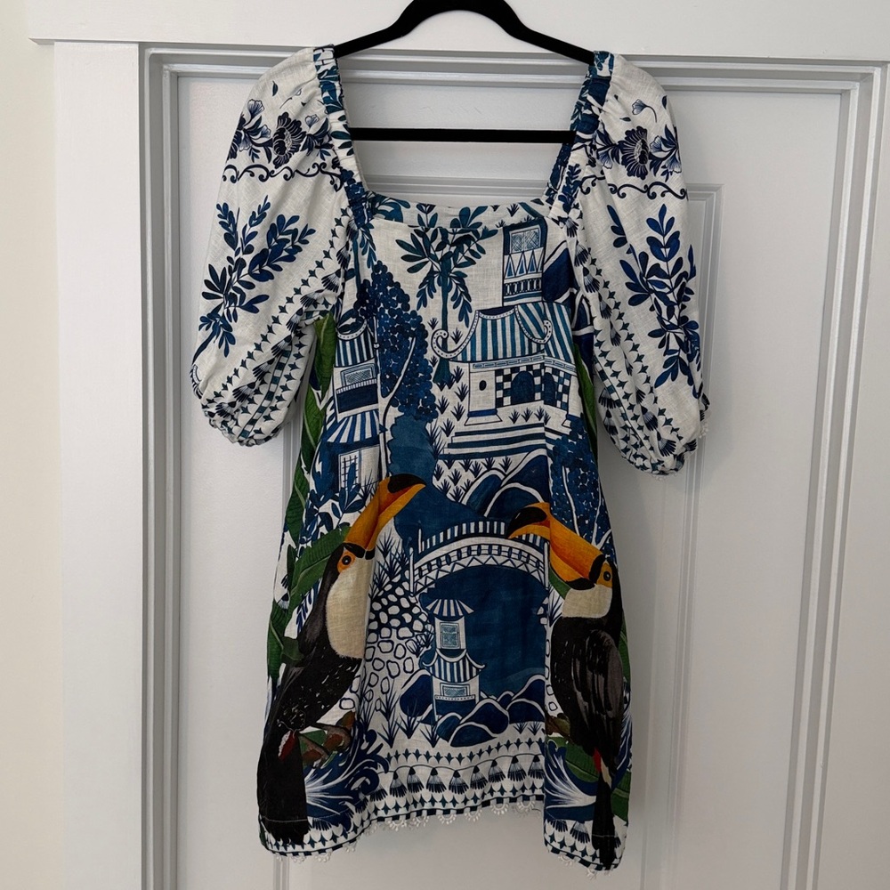 Farm Rio Ancient Garden Linen Dress - Picture 3 of 5